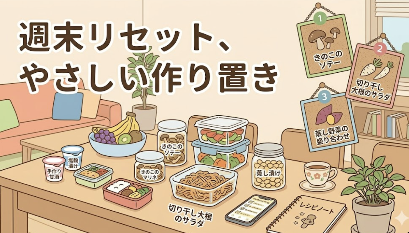 週末の作り置きで、平日の腸活をラクにする