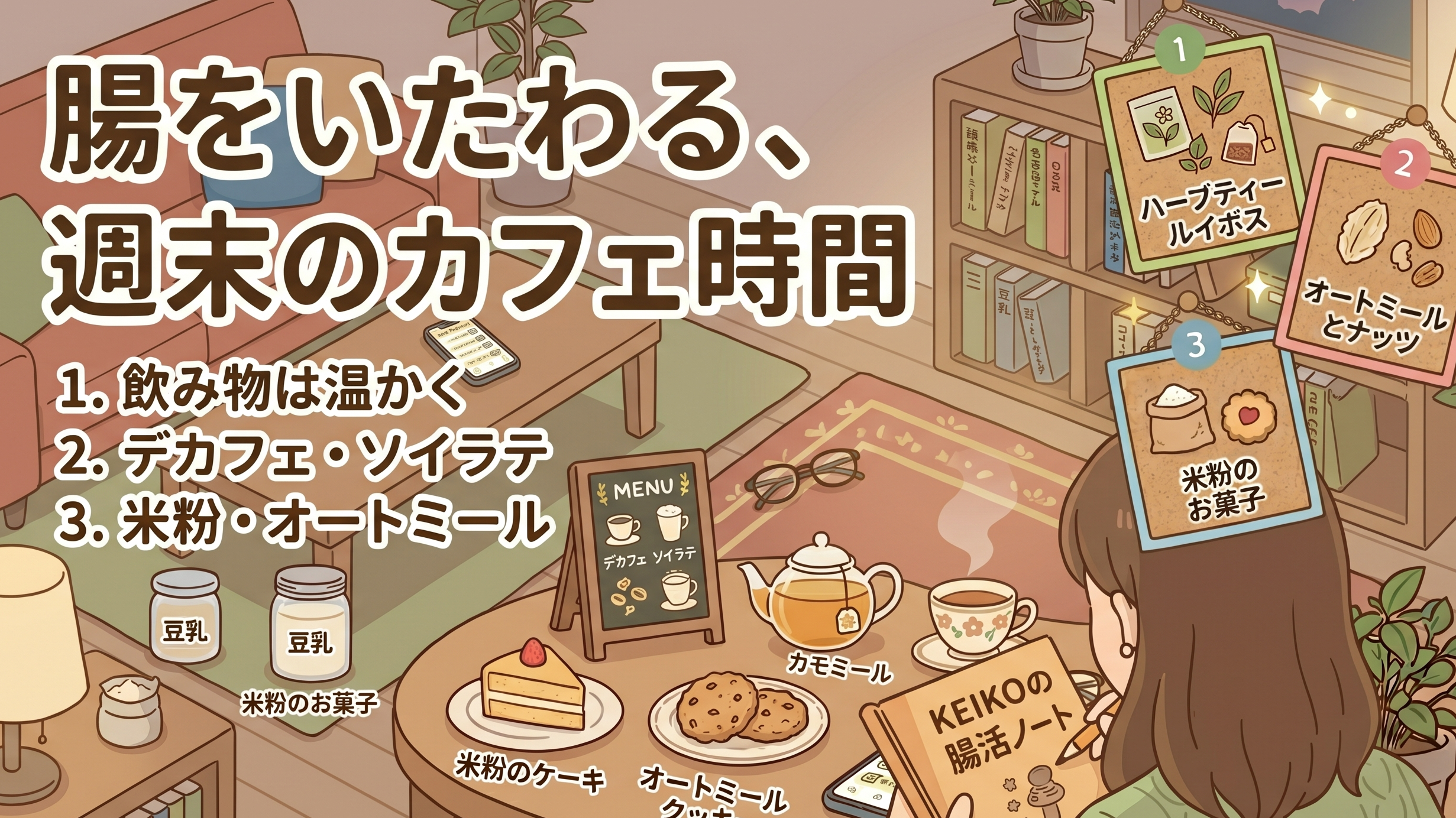 週末のカフェ時間も楽しむ、腸にやさしい選び方